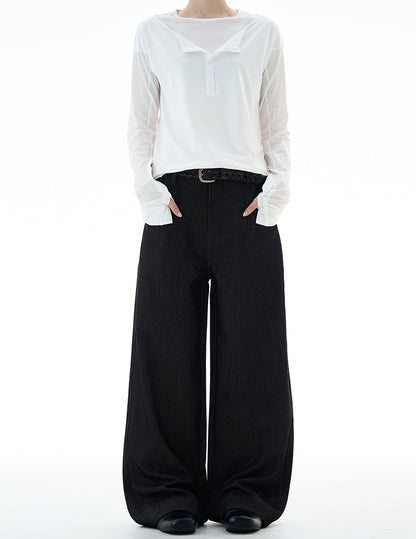 MADWITCH DRAPEY STRAIGHT DENIM PANTS #9910