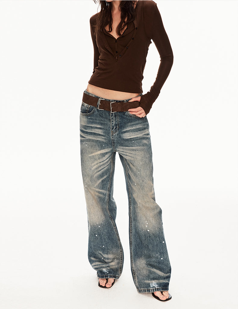 MADWIT INK SPLATTER JEANS #G6942