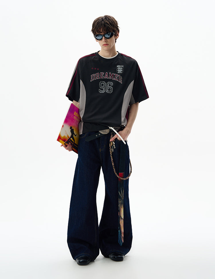 MADWITCH VINTAGE LETTER PRINT TEE #990559