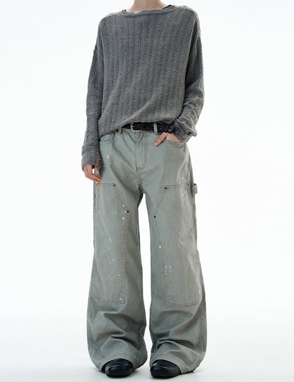 MADWITCH UNISEX PAINT SPLATTER CARGO PANTS #Z031