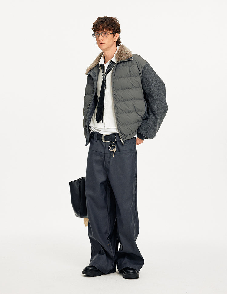 MADWITCH QUILTED STAND COLLAR DOWN JACKET #M0128