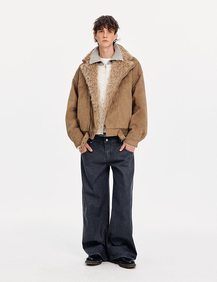 MADWITCH SUEDE DECONSTRUCTED FUR COAT #991081
