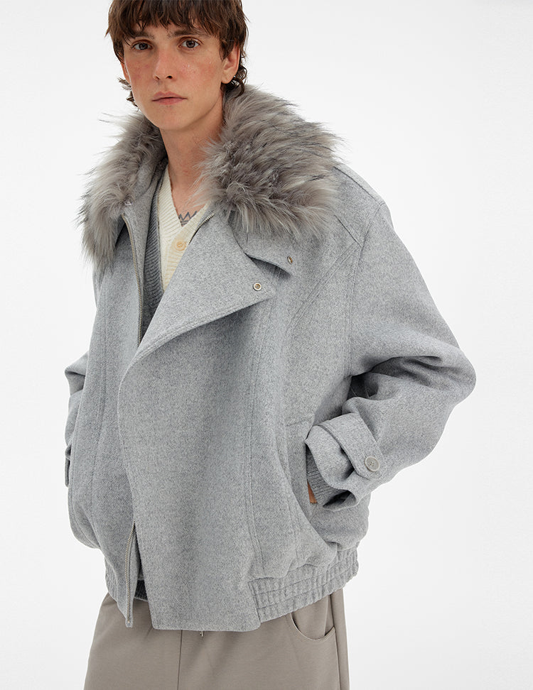 MADWITCH DECONSTRUCTED FUR COLLAR PARKA #990922