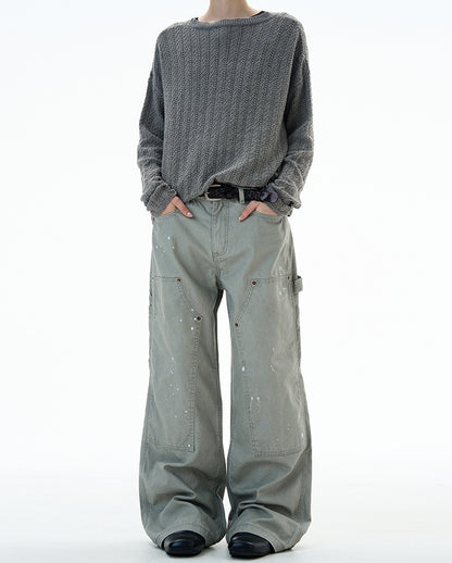 MADWITCH UNISEX PAINT SPLATTER CARGO PANTS #Z031