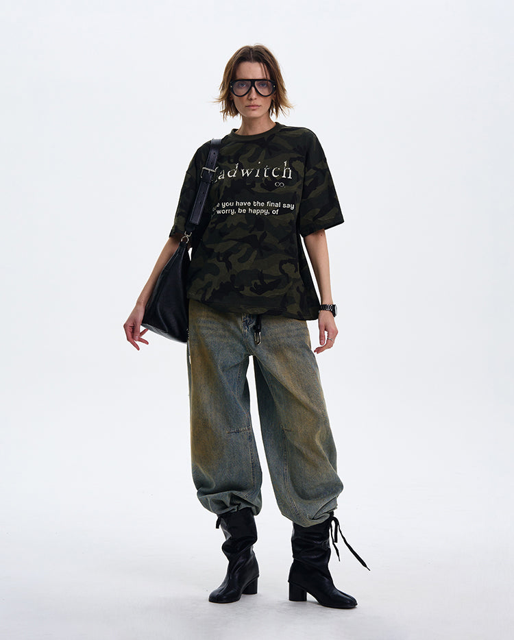 MADWITCH CAMO PRINT SHORT-SLEEVE T-SHIRT #MD4152