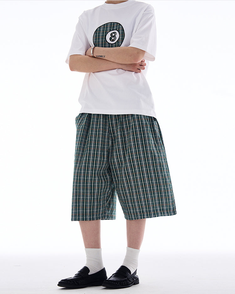 MADWITCH RELAXED PLAID CASUAL SHORTS #MD3643
