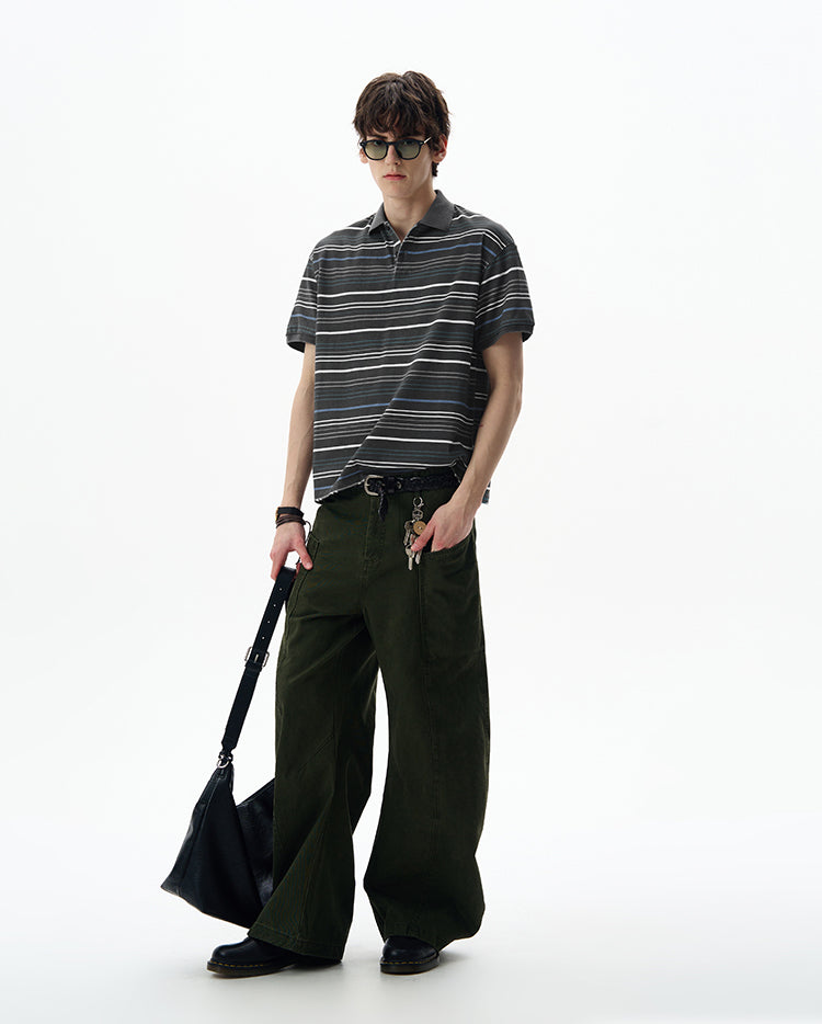 MADWITCH STRIPED POLO SHIRT #0244