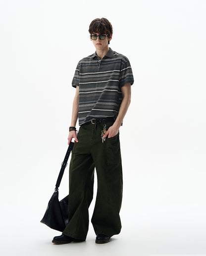 MADWITCH STRIPED POLO SHIRT #0244