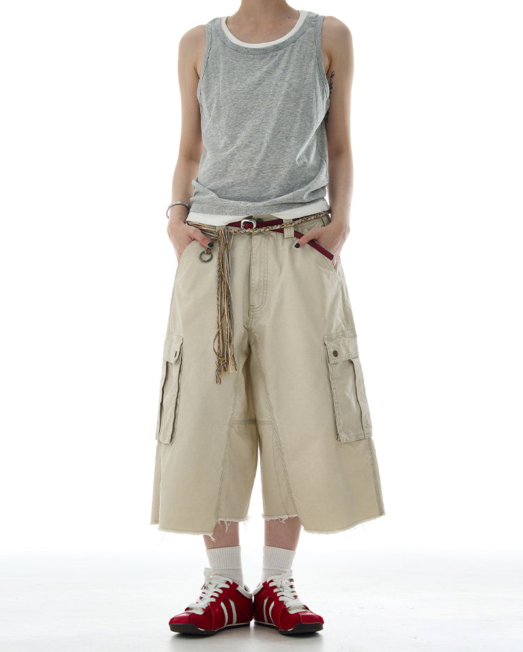 MADWITCH MULTI-POCKET UTILITY CARGO SHORTS #A601