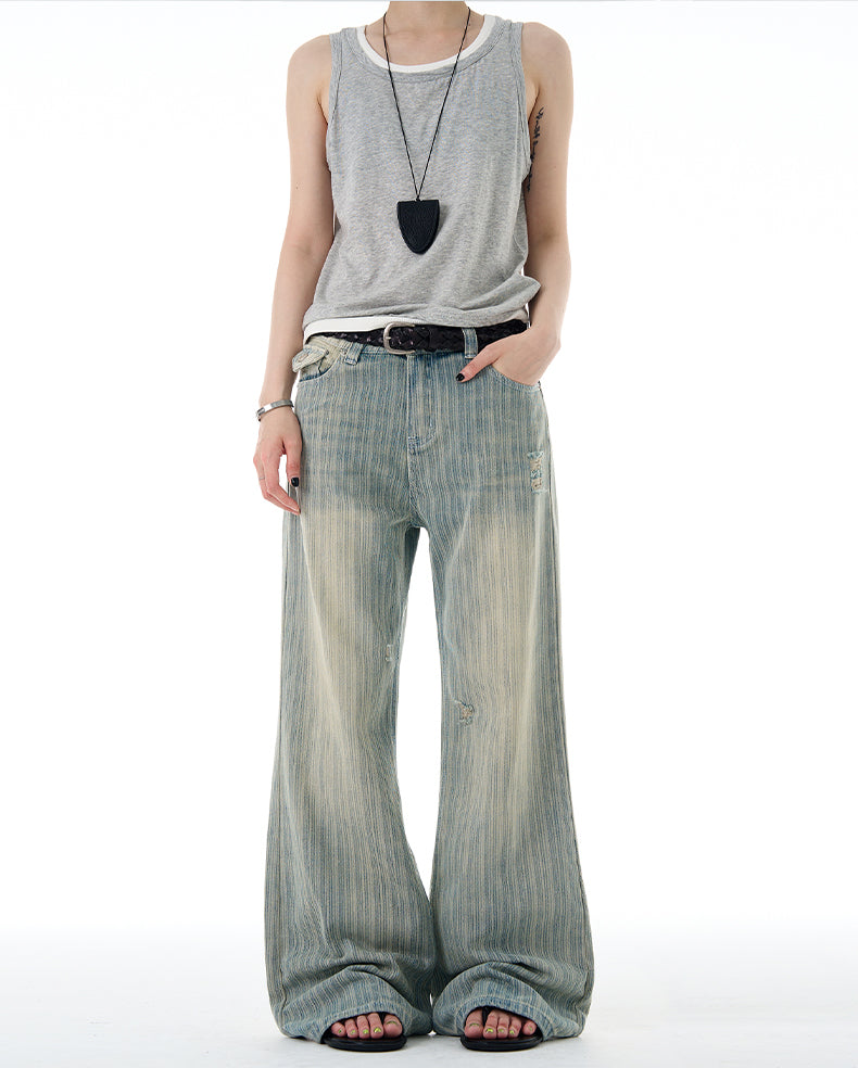 MADWITCH VINTAGE SLUB COTTON JEANS #Z011