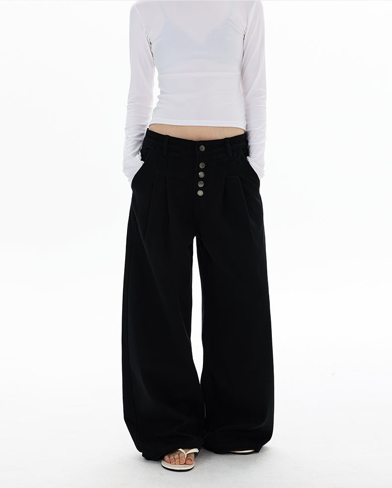 MADWITCH DOUBLE PLEAT BUTTON TROUSERS #G6935