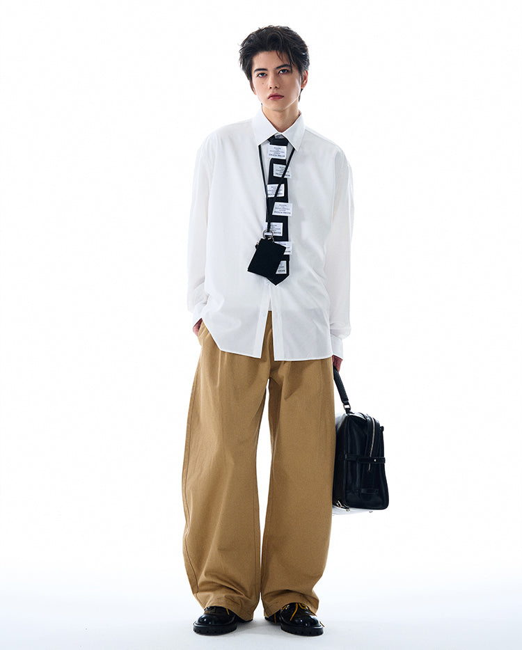 MADWITCH CLEANFIT TURN-DOWN COLLAR WHITE SHIRT #NR3288