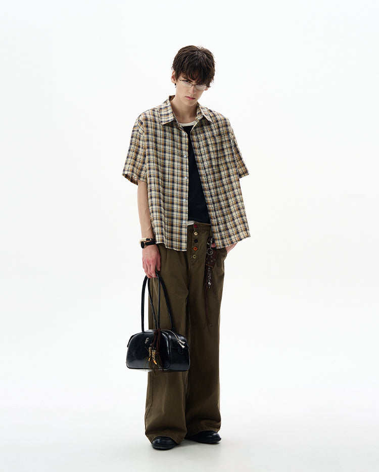 MADWITCH CONTRAST CHECKERED SHIRT #CR251