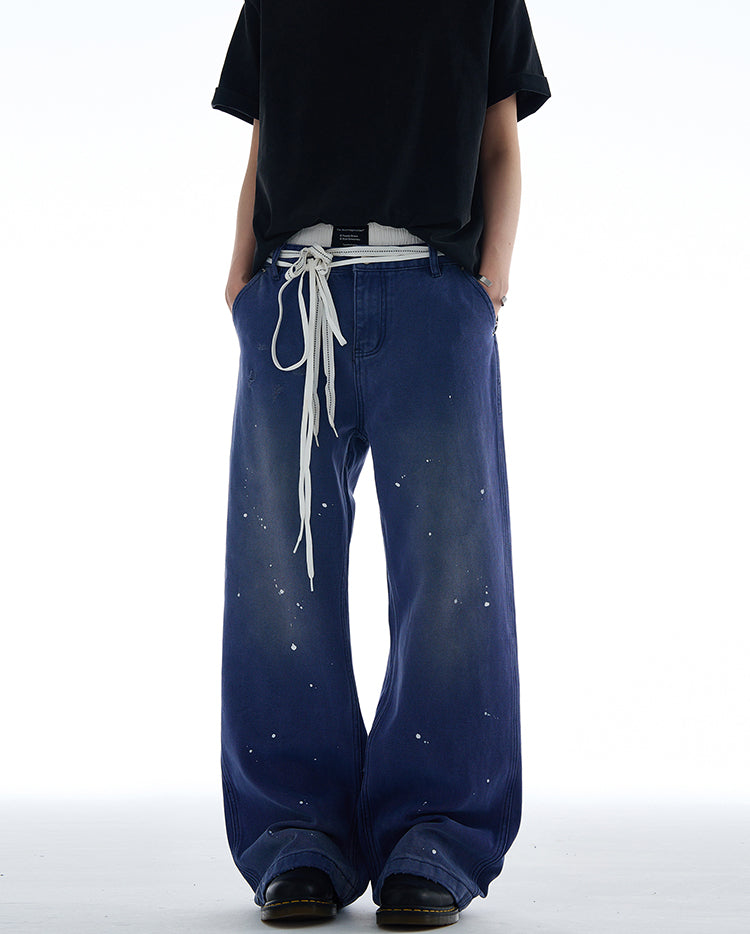 MADWITCH VINTAGE SPLATTERED DENIM JEANS #G6671