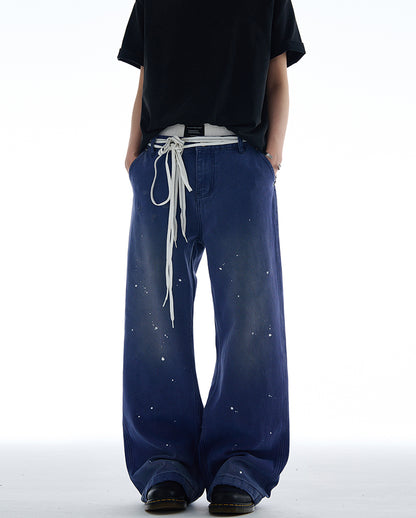 MADWITCH VINTAGE SPLATTERED DENIM JEANS #G6671