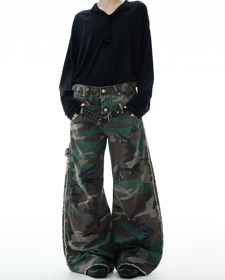 MADWITCH DESIGN CAMO CARGO PANTS #G6841