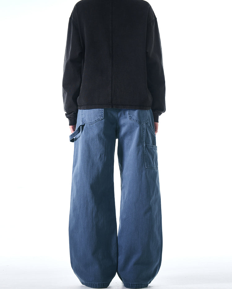 MADWITCH STRAIGHT-LEG FRENCH WORK DENIM PANTS #F9009