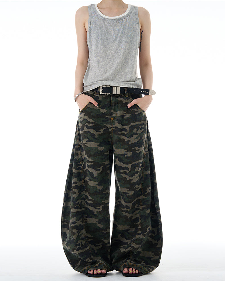 MADWITCH CAMO WIDE-LEG PANTS #G6808