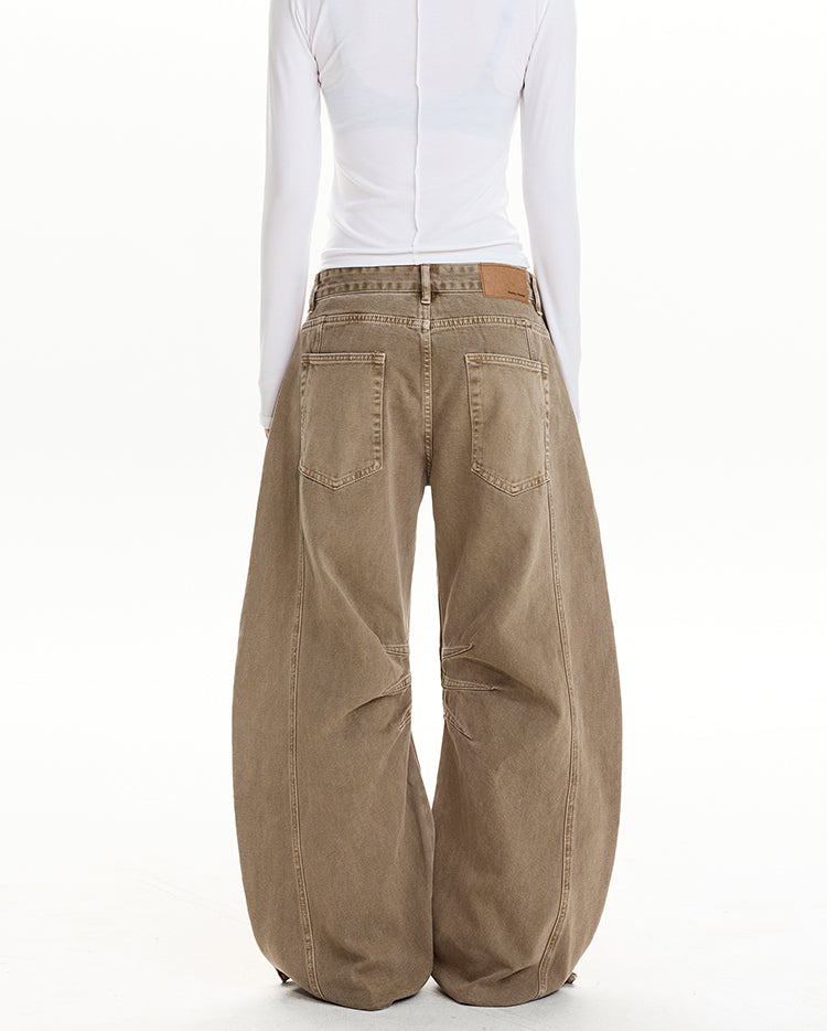 MADWIT DECONSTRUCTED WASHED WIDE PANTS#Z055