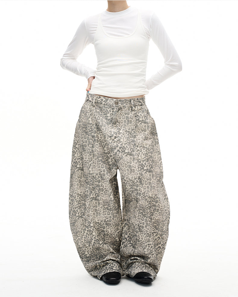 MADWITCH VINTAGE LEOPARD WIDE JEANS #A616
