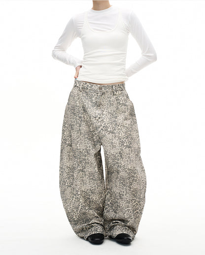 MADWITCH VINTAGE LEOPARD WIDE JEANS #A616
