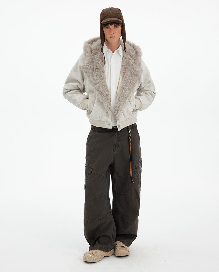MADWITCH PATCHWORK FUR COLLAR PARKA JACKET #246031