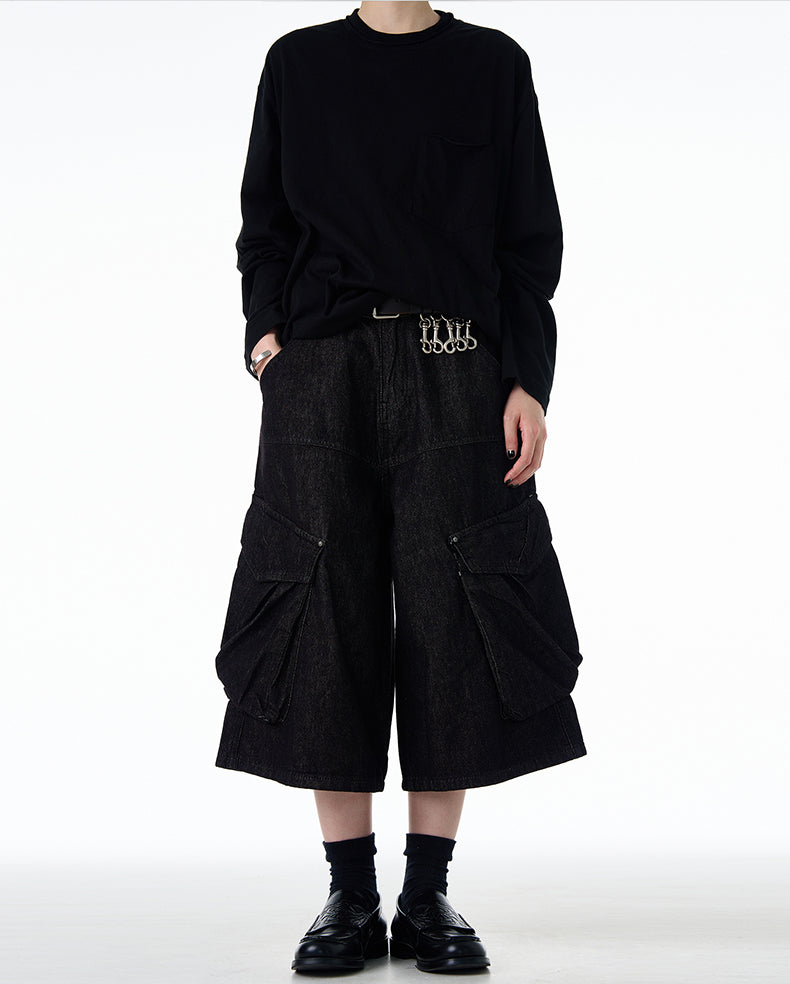 MADWITCH OVERKNEE CARGO DENIM PANTS #CK9610D