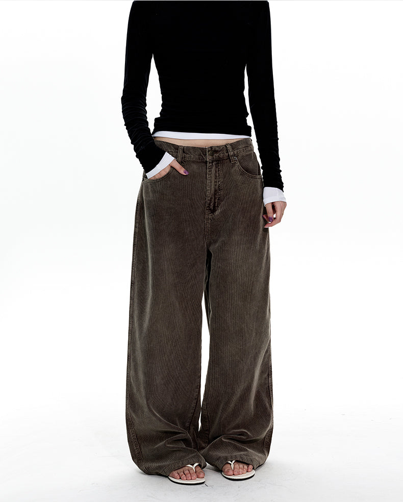 MADWITCH WASHED CORDUROY STRAIGHT JEANS #GPC3571