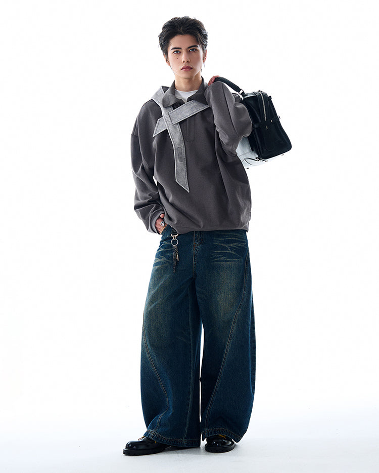 MADWITCH TURN-DOWN COLLAR VERSATILE TOP #0198