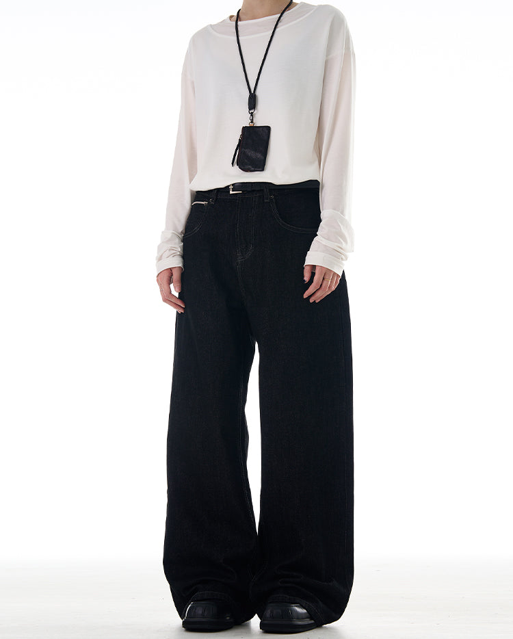 MADWITCH CUFFED STRAIGHT LEG JEANS #G6679-1