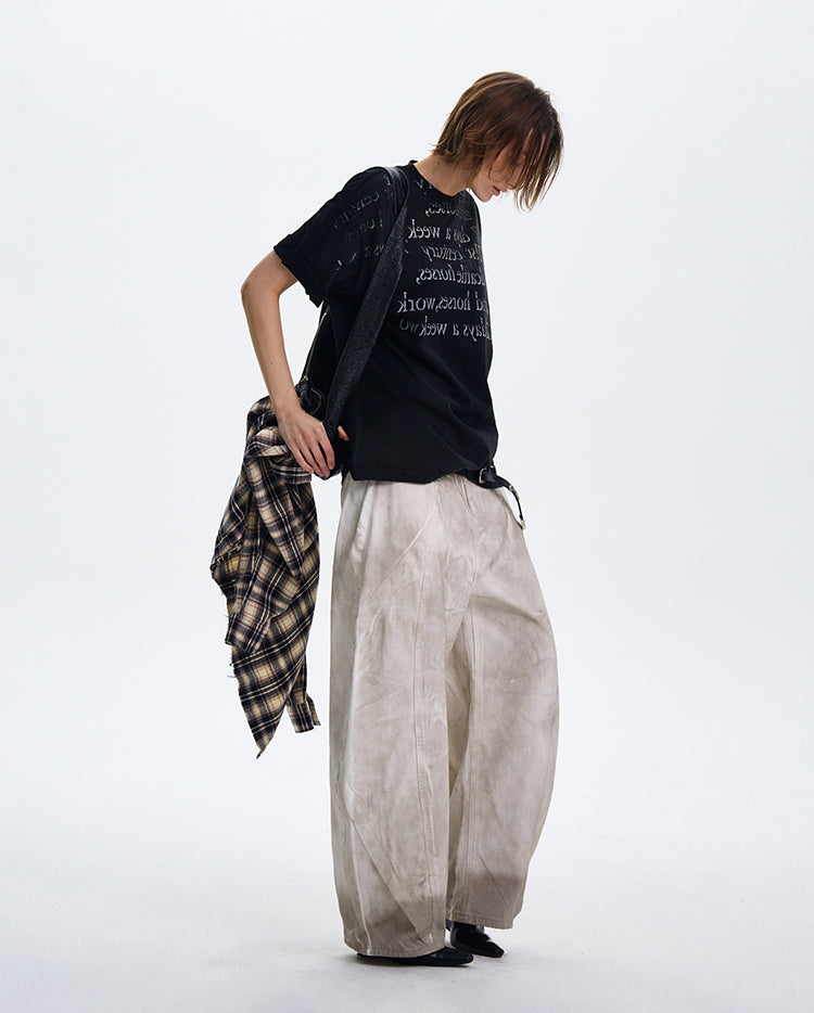 MADWITCH GRADIENT LETTER PRINT T-SHIRT #MD4150