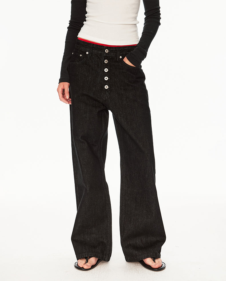 MADWIT VINTAGE BUTTON JEANS #G6969