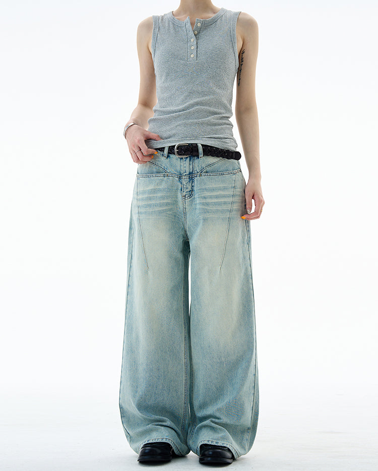 MADWITCH PATCHWORK DISTRESSED DENIM #K9653