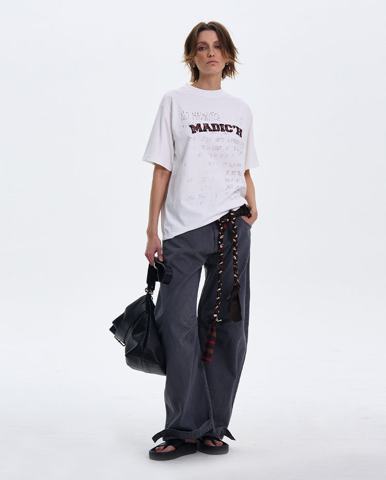 MADWITCH ORIGINAL LETTER PRINT T-SHIRT #MD4116