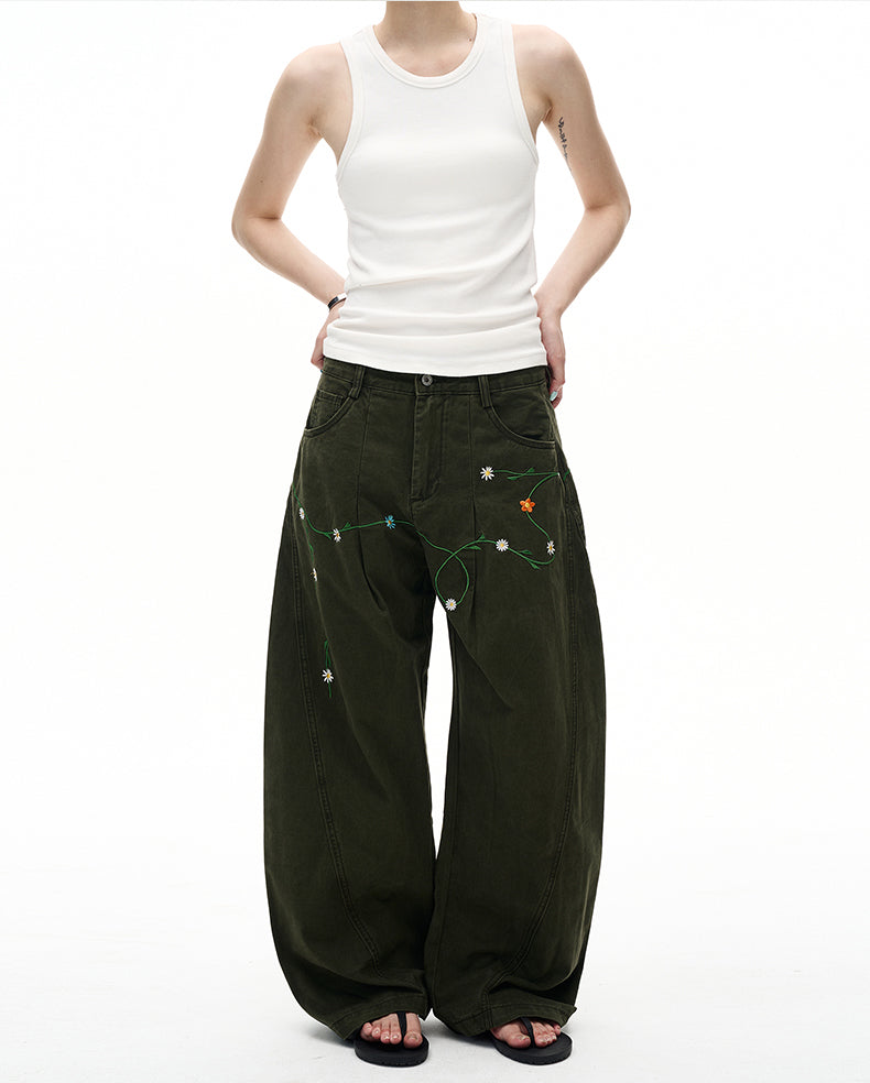 MADWITCH FLORAL PATCH CARGO PANTS #E5807