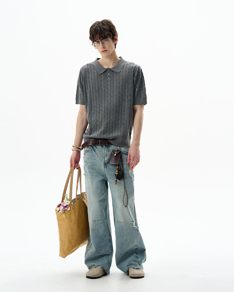 MADWITCH POLO KNIT TEE #LX010