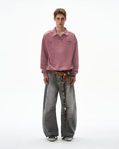 MADWITCH UNISEX RETRO POLO SWEATSHIRT #9693
