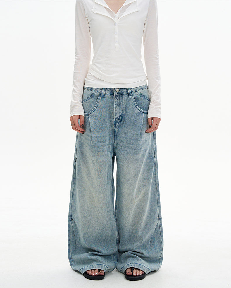 MADWITCH CREASE BLUE JEANS #D1657