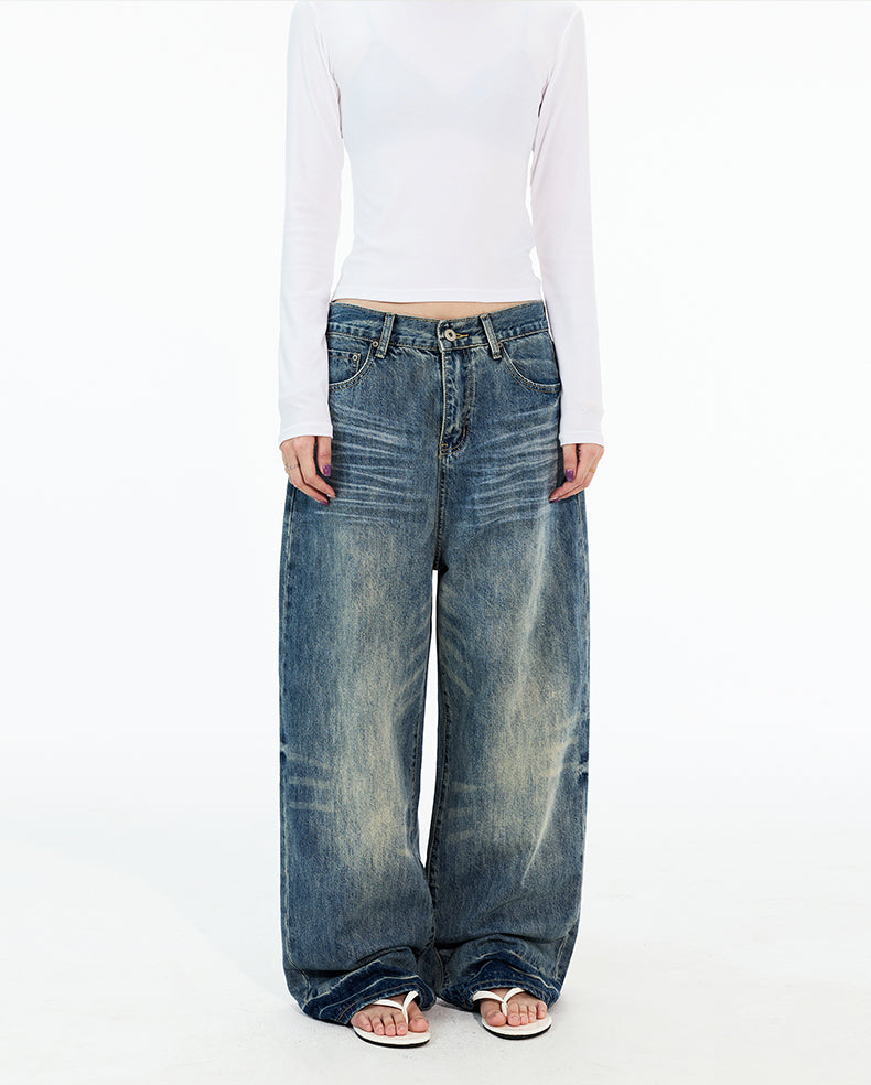 MADWITCH WHISKER WASH WIDE JEANS #6105