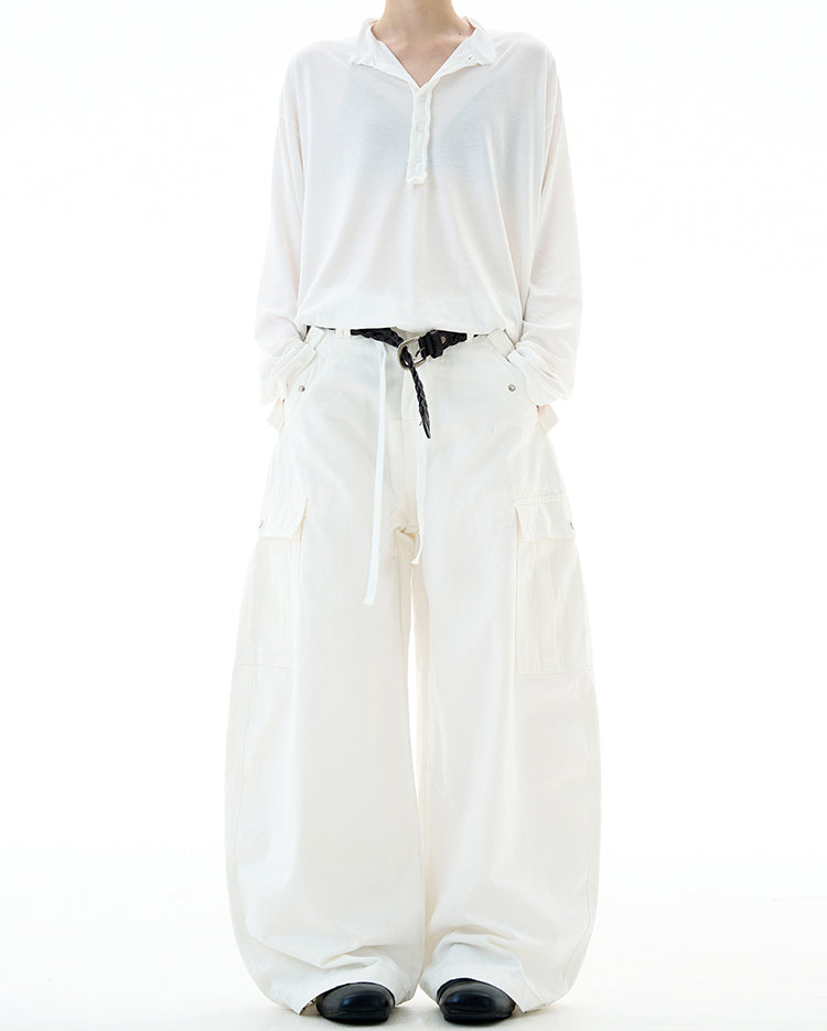 MADWITCH DRAWSTRING MULTI-POCKET CARGO PANTS #Z030