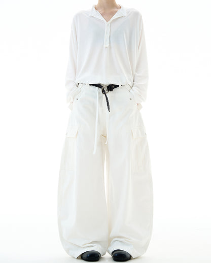 MADWITCH DRAWSTRING MULTI-POCKET CARGO PANTS #Z030
