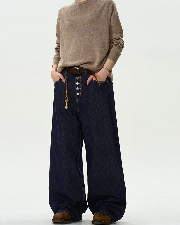 MADWITCH BUTTON-FLY STRAIGHT-LEG JEANS #WHOA094