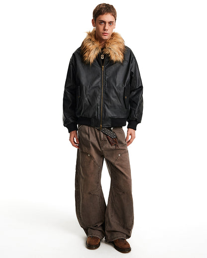 MADWITCH PU SHEARLING PARKA #L99607