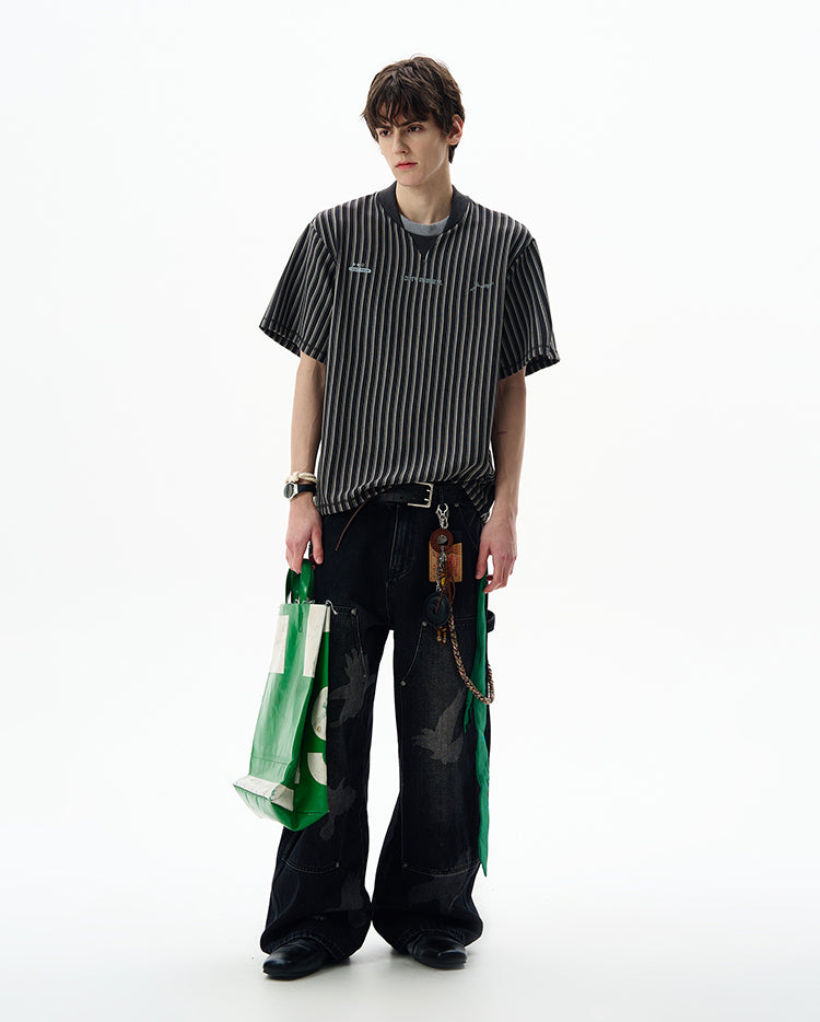 MADWITCH VINTAGE STRIPED TEE #X006