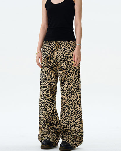 MADWITCH LEOPARD PRINT BOOTCUT CASUAL PANTS #WHOA097