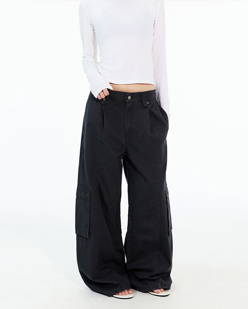 MADWITCH PLEATED MULTI-POCKET WORK PANTS #A619