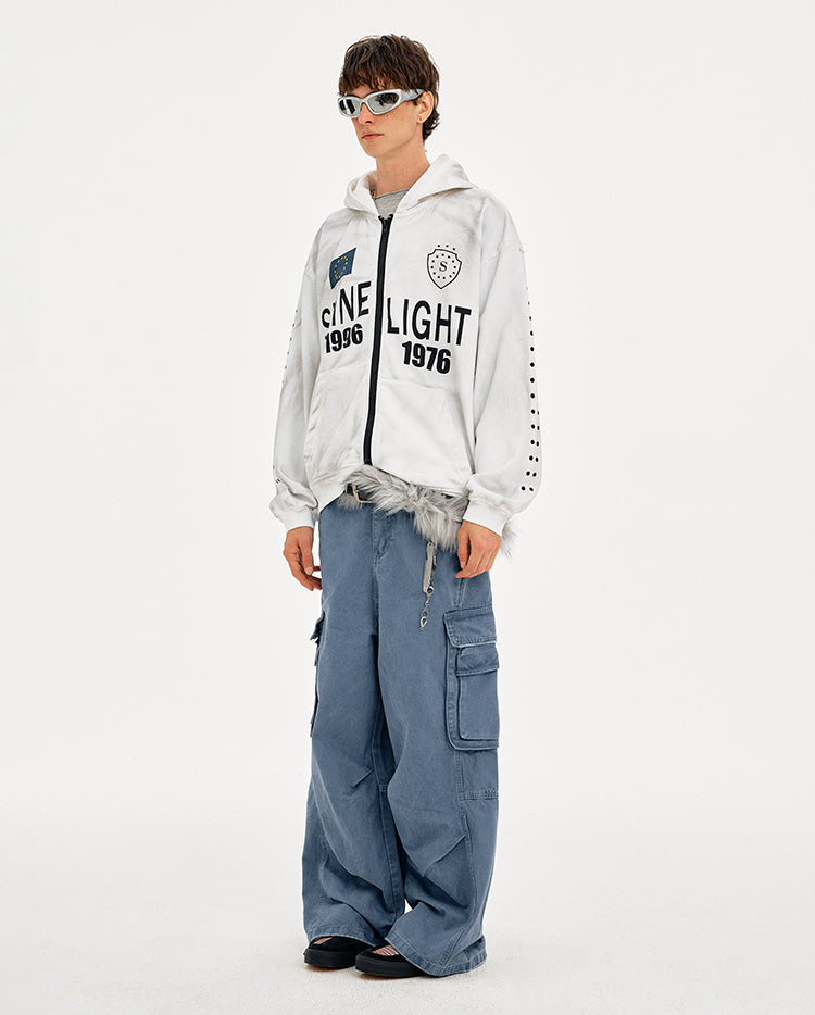 MADWITCH VINTAGE HOODED SWEATSHIRT LETTER PRINT #AW25169