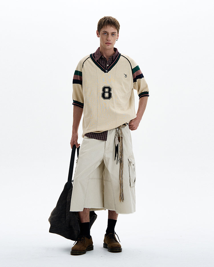 MADWITCH V-NECK KNIT TEE #TA551