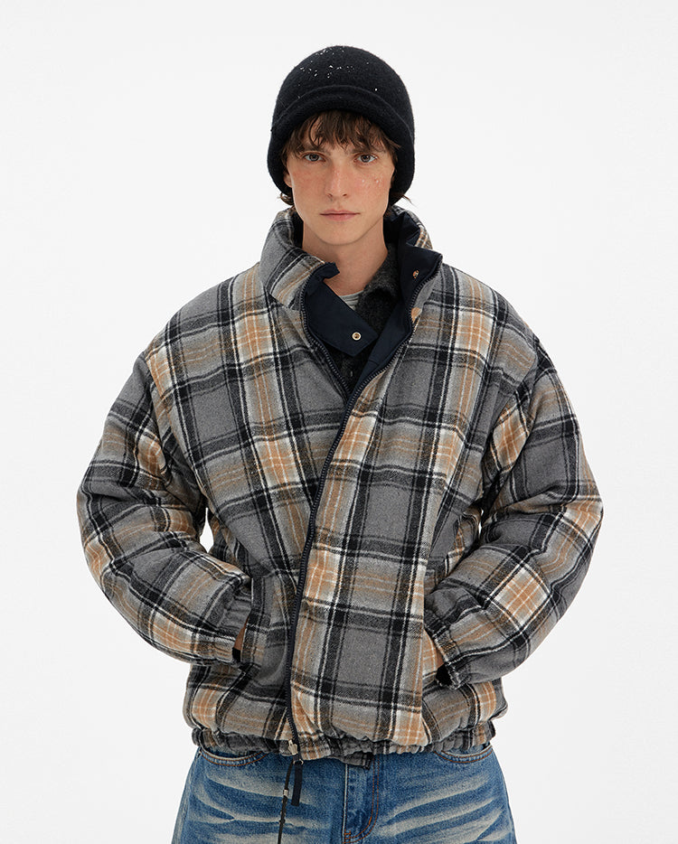 MADWITCH REVERSIBLE PLAID PUFFER JACKET #254YR10160