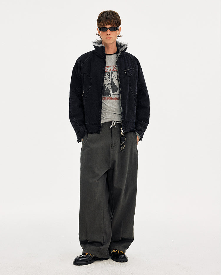 MADWITCH DECONSTRUCTED VINTAGE QUILTED FUR JACKET #AW25163